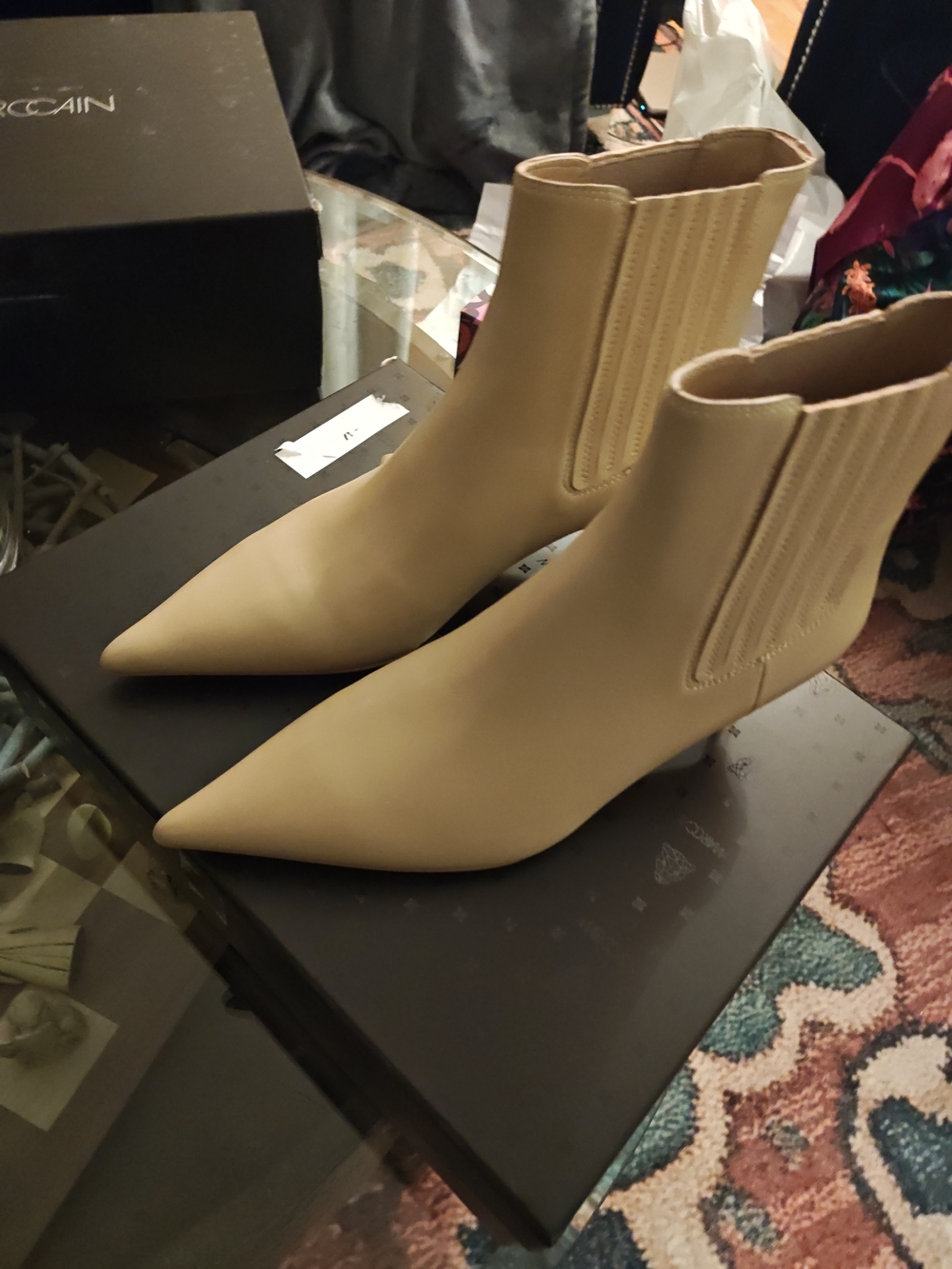 Marc Cain Tan Pointed Toe Ankle Booties 39